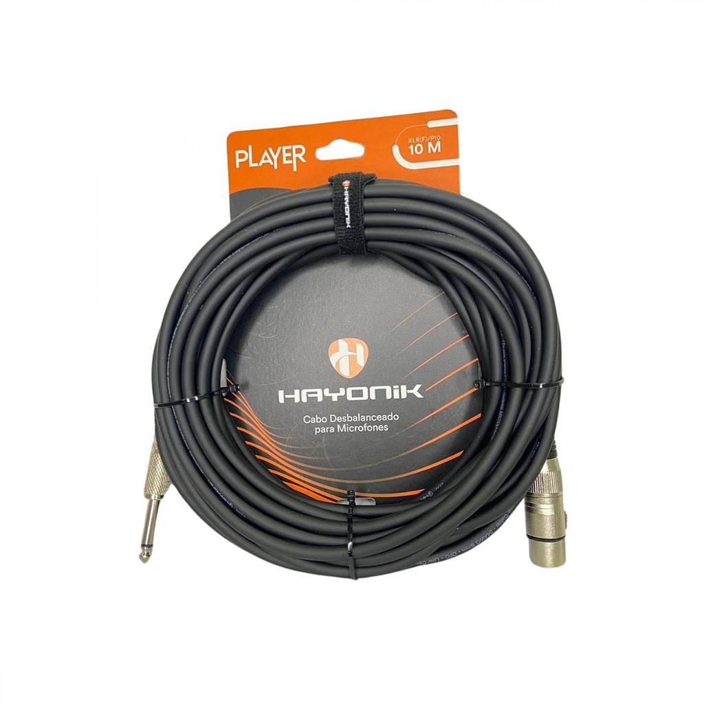 Cabo Hayonik XLRFxP10 5m Microfone Emborrachado Preto
