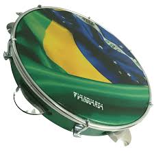 Pandeiro Vanguarda 10 ABS Verde Bandeira Brasil Leitosa