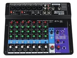 Mesa de Som SoundVoice MC-8BT Compacta 8 Canais USB Bluetooth Phantom Power Efeitos