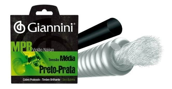 Encordoamento Violao Nylon Giannini MPB GENWBS Media Preto