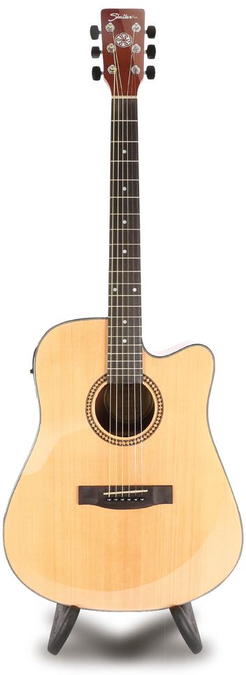 Violao Shelter Celtic CEL500PRSX Folk Cataway Eletroacustico Aço Natural Afinador