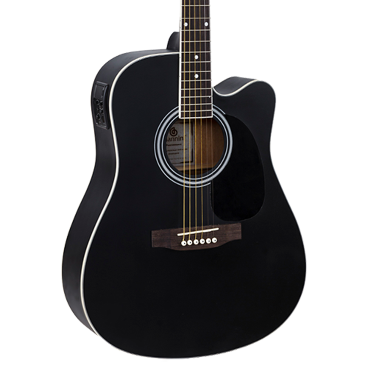 Violao Giannini Performance GDC-1 SBK Folk Cutaway Eletroacustico Aço Satin Black Afinador