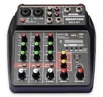 Mesa de Som SoundVoice MC4BT 4 Canais Com Interface USB Bluetooth Phantom Power Efeitos