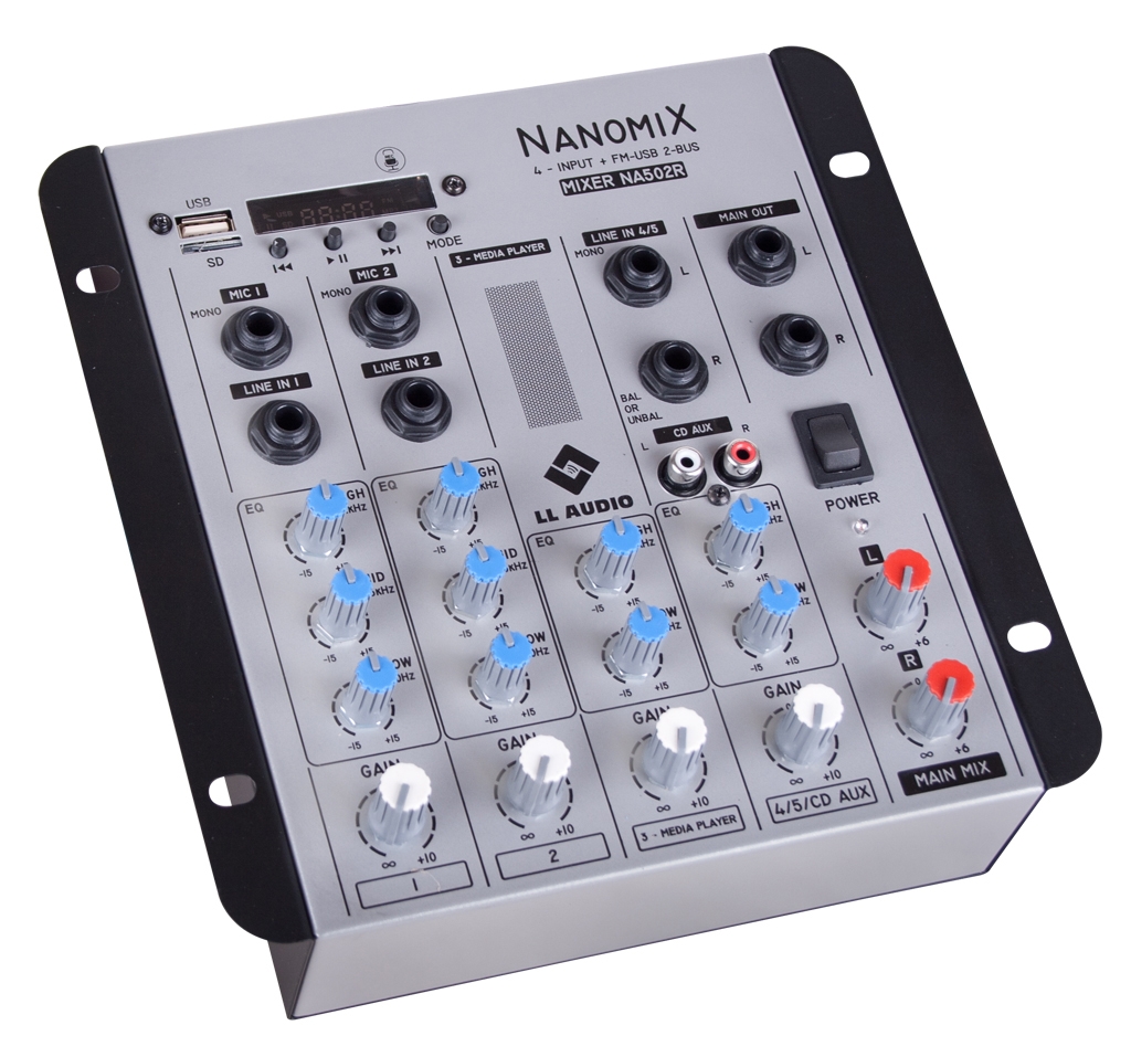 Mesa LL Audio Nanomix NA502R 4 Canais Com Usb /Cartao/Bluetooth