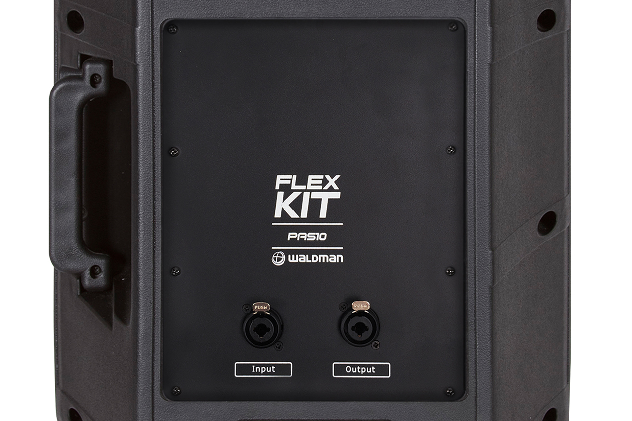 Kit Audio Portatil Waldaman Flex Kit  2 caixas 1 pedestal 1 cabo (3 canais,entrada USB,entrada e saida de linha balanceada 150W 