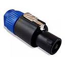 Conector Speakon Macho 4 Vias Com Trava MXT MX-SPK4 Azul Curto 64.1.629
