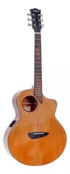 Violao RedBurn RB-C30 Cedro Artistico Cataway Eletroacustico Aço Offet Sound Hole Natural Afinador