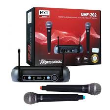 Microfone Sem Fio MXT UHF-202 UHF Duplo Mao