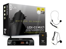 Microfone Sem Fio Dylan UDX-03 MULTI Duplo Auricular Lapela UHF