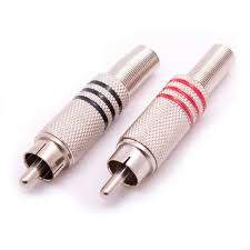 Plug Rca Macho Metal MXT 6mm Preto/Vermelho  64.1.339/64.1.340