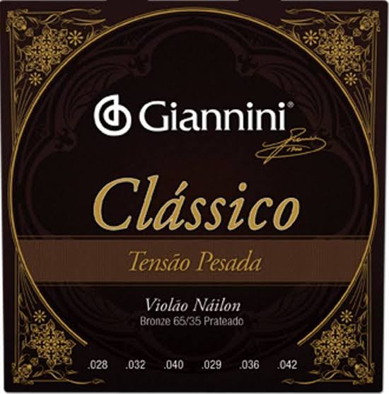 Encordoamento Violão Nylon Giannini Classico GENWPA Tensao Pesada
