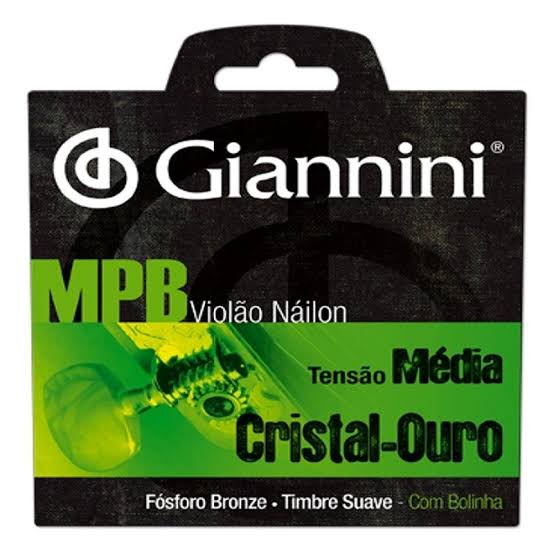 Encordoamento Violao Giannini MPB GENWG Nylon Tensao Media Cristal Ouro Com Bolinha  5932