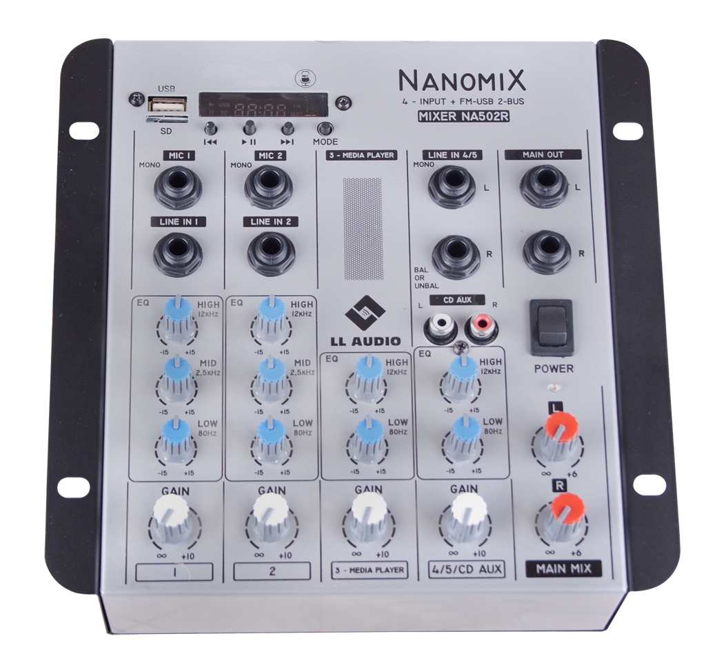 Mesa de Som Nanomix NA502R 4 Canais Com Usb /Cartao/Bluetooth