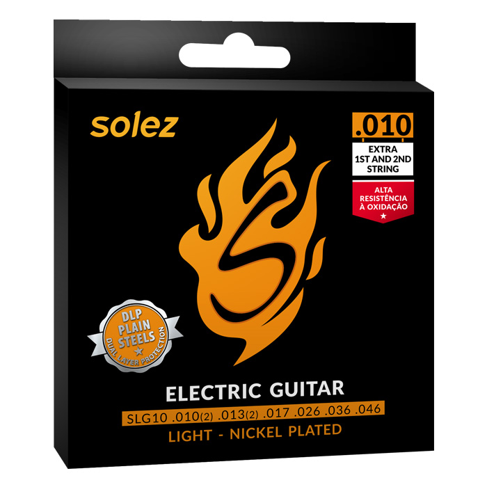Encordoamento Guitarra Solez 010 SLG10 GA Light Stainless Steel